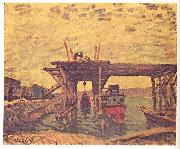 Alfred Sisley Brucke im Bau oil painting on canvas